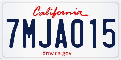 CA license plate 7MJA015