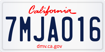 CA license plate 7MJA016