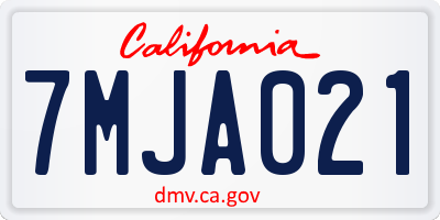 CA license plate 7MJA021