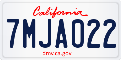 CA license plate 7MJA022