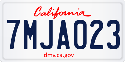 CA license plate 7MJA023