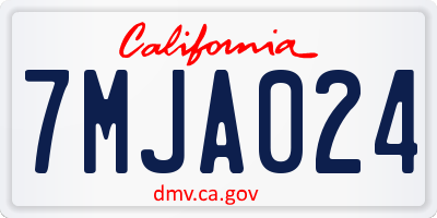 CA license plate 7MJA024
