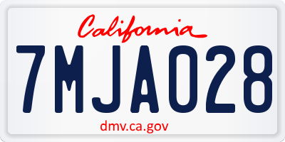 CA license plate 7MJA028