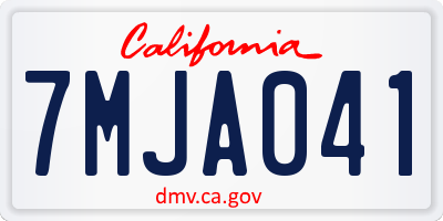 CA license plate 7MJA041