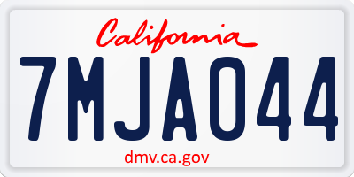 CA license plate 7MJA044
