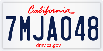CA license plate 7MJA048