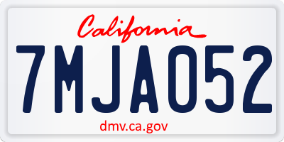 CA license plate 7MJA052