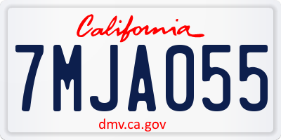 CA license plate 7MJA055