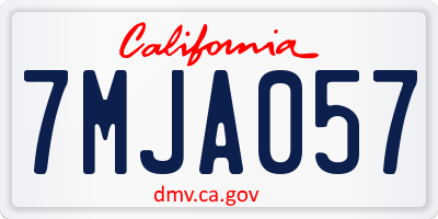 CA license plate 7MJA057