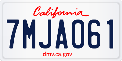 CA license plate 7MJA061