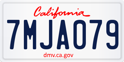 CA license plate 7MJA079