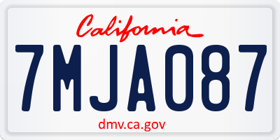 CA license plate 7MJA087