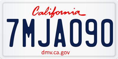 CA license plate 7MJA090