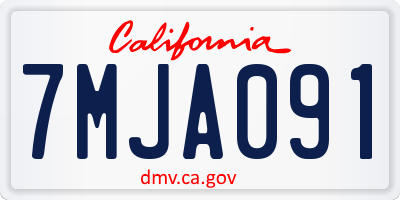 CA license plate 7MJA091