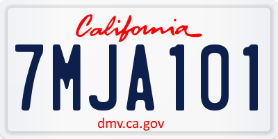 CA license plate 7MJA101