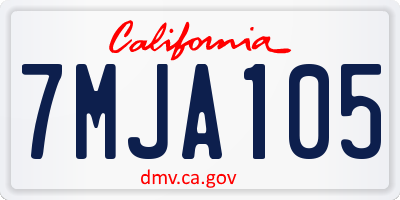 CA license plate 7MJA105