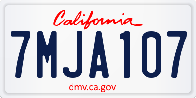 CA license plate 7MJA107