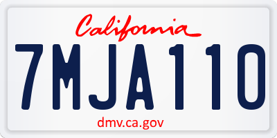 CA license plate 7MJA110