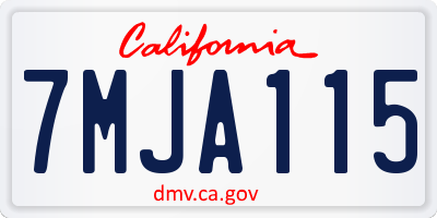 CA license plate 7MJA115
