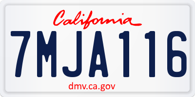 CA license plate 7MJA116