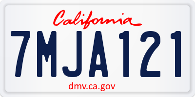 CA license plate 7MJA121
