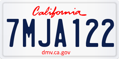 CA license plate 7MJA122