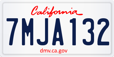 CA license plate 7MJA132