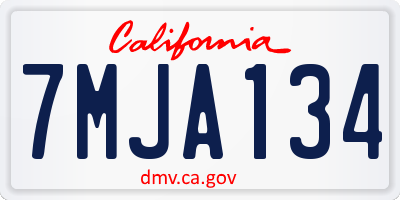 CA license plate 7MJA134