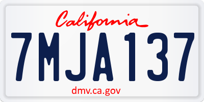 CA license plate 7MJA137