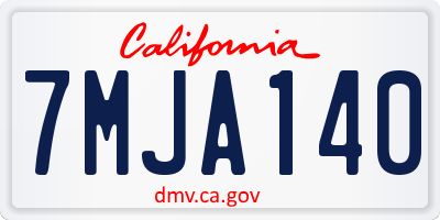 CA license plate 7MJA140