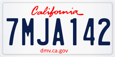 CA license plate 7MJA142