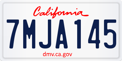 CA license plate 7MJA145