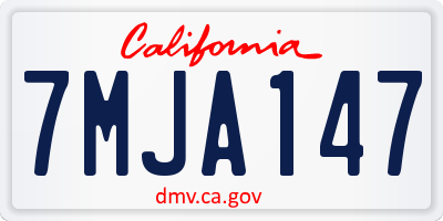 CA license plate 7MJA147