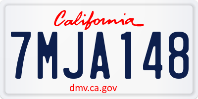 CA license plate 7MJA148