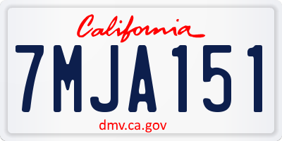CA license plate 7MJA151
