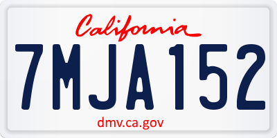 CA license plate 7MJA152