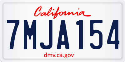 CA license plate 7MJA154