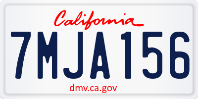 CA license plate 7MJA156
