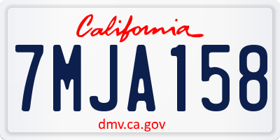 CA license plate 7MJA158