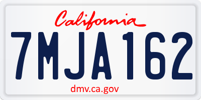 CA license plate 7MJA162