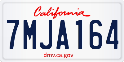CA license plate 7MJA164