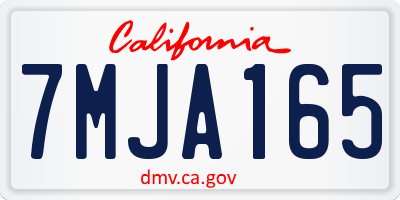 CA license plate 7MJA165