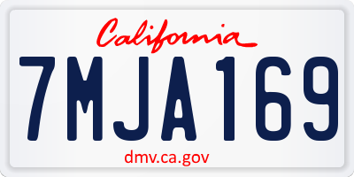 CA license plate 7MJA169