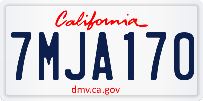 CA license plate 7MJA170