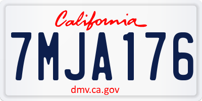 CA license plate 7MJA176