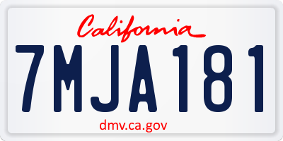 CA license plate 7MJA181