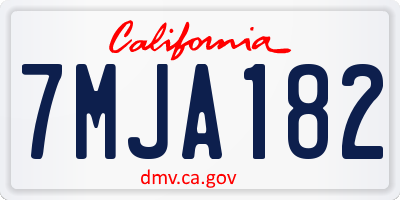 CA license plate 7MJA182