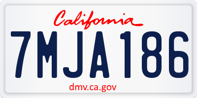 CA license plate 7MJA186
