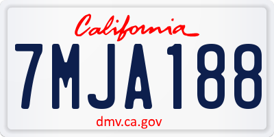 CA license plate 7MJA188