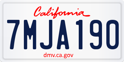 CA license plate 7MJA190